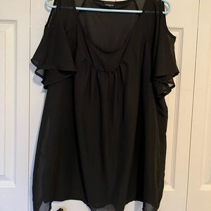 Torrid Top Black Cold Shoulder Blouse size 0